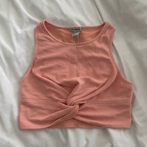 Coral Ribbed Crop Top